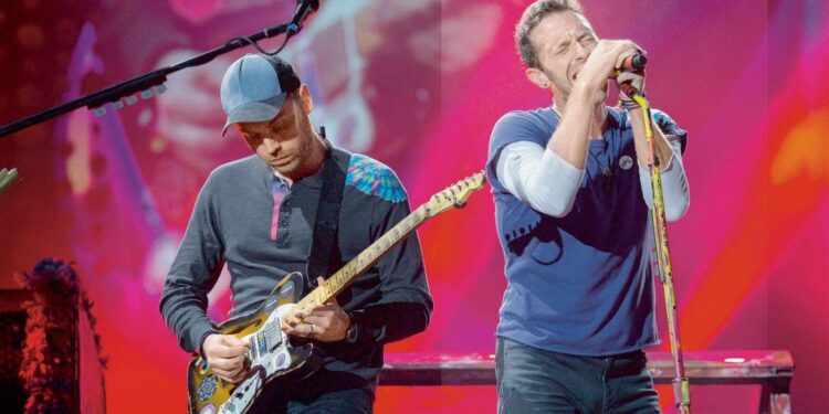 The British rock band Coldplay performs at Allianz Parque, in Sao Paulo, Brazil