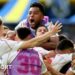 River Plate players celebrate a goal