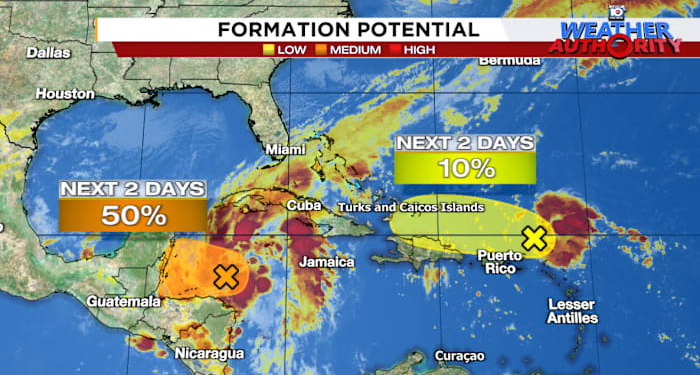 Disturbances bring heavy rain threat to parts of the Caribbean