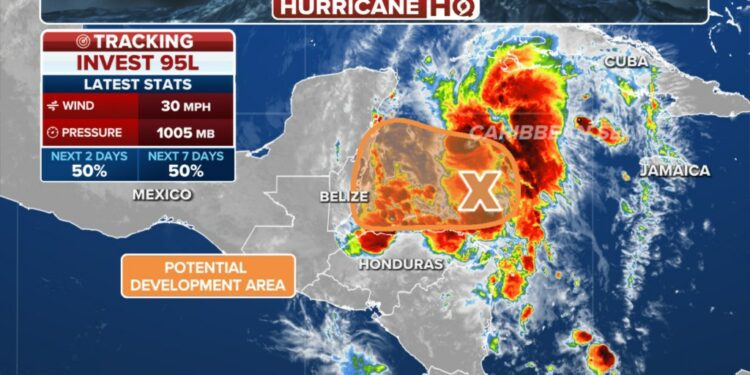 Forecasters track potential tropical storm brewing in the Caribbean