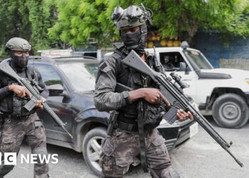 Police used tear gas near a market in Port-au-Prince, Haiti