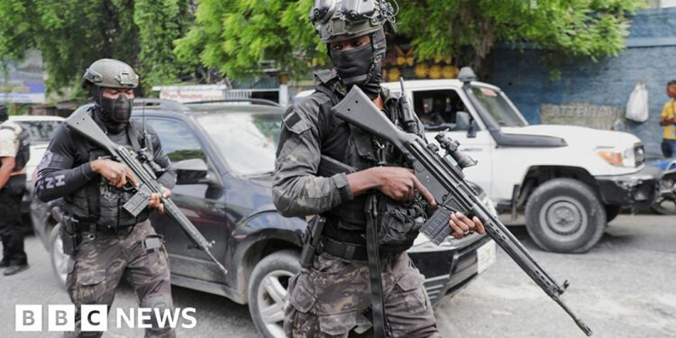 Police used tear gas near a market in Port-au-Prince, Haiti