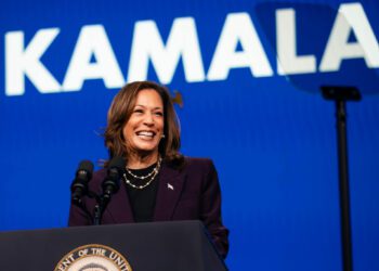Vice President Kamala Harris speaks at the American Federation of Teachers' 88th National Convention on July 25, 2024, in Houston, Texas. The American Federation of Teachers is the first labor union to endorse Harris for president since announcing her campaign. (Photo by Montinique Monroe/Getty Images)