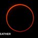 The 'ring of fire' effect caused during the annular solar eclipse