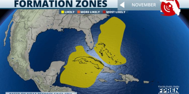 Hurrican season is not over: November's typical areas for formation