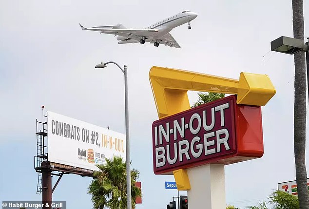 'Congrats on #2, In-N-Out', one of the most popular boards located near Los Angeles International Airports reads