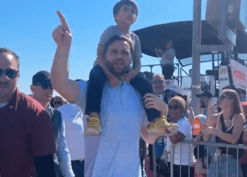 J.D. Vance, family visit Charlotte Motor Speedway for Bank of America ROVAL 400