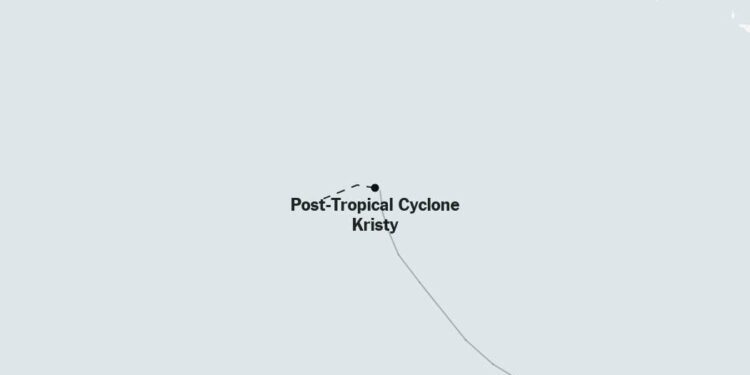 Map: Tracking Post-Tropical Cyclone Kristy