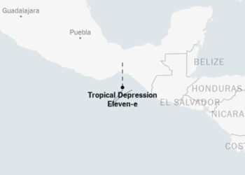 Map: Tracking Tropical Depression Eleven-e