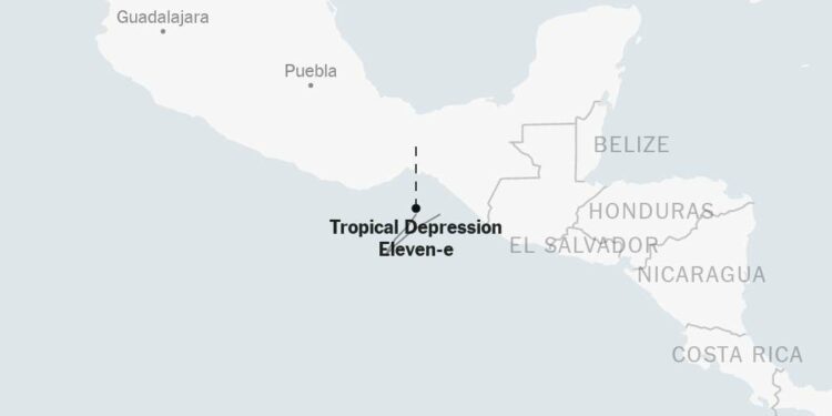 Map: Tracking Tropical Depression Eleven-e