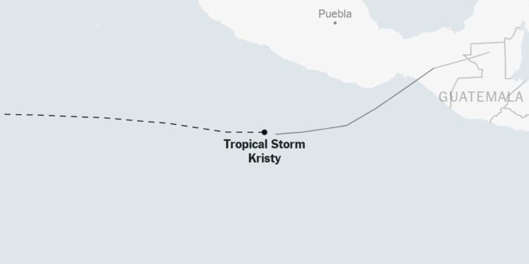 Map: Tracking Tropical Storm Kristy