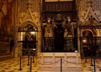 The tomb of Christopher Columbus in Seville.