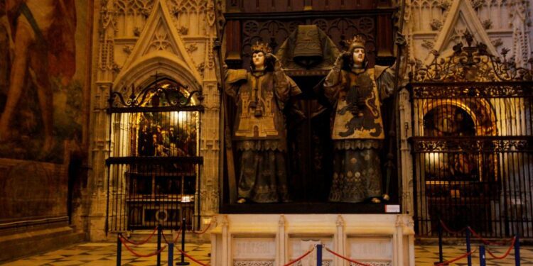 The tomb of Christopher Columbus in Seville.