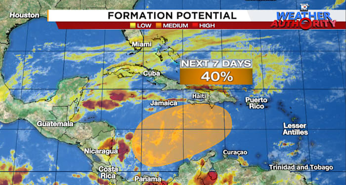 Threat of tropical formation lingers in the Caribbean