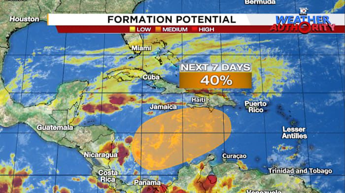 Threat of tropical formation lingers in the Caribbean