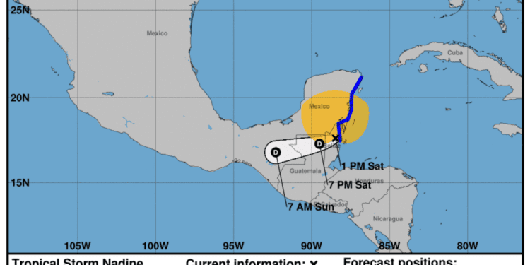 Tropical Storm Nadine forms in the Caribbean, makes landfall in Belize.