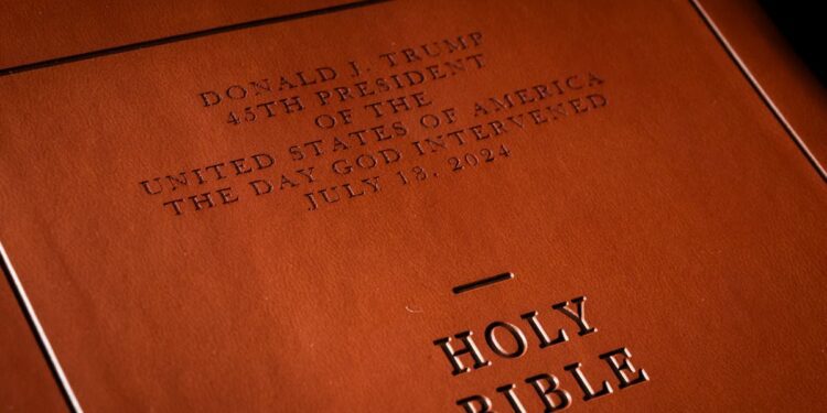 Trump has long blasted China's trade practices. His 'God Bless the USA' Bibles were printed there