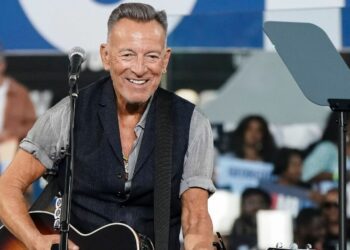 Musician Bruce Springsteen during a campaign event with US Vice President Kamala Harris, not pictured, in Clarkston, Georgia, US, on Thursday, Oct. 24, 2024. Photo Bloomberg