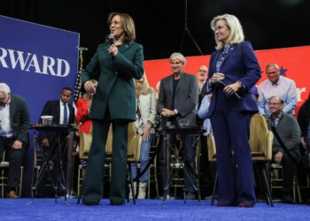 US election latest: Harris shares stage with Republican - who urges voters to pick her; Vance defends Trump remarks | US News