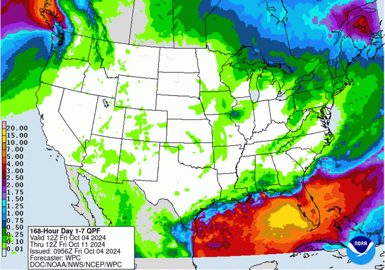 7-day rain forecast