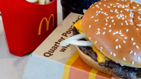 Getty Images A quarter pounder with cheese, fries, and a drink arranged at a McDonald's restaurant in El Sobrante, California