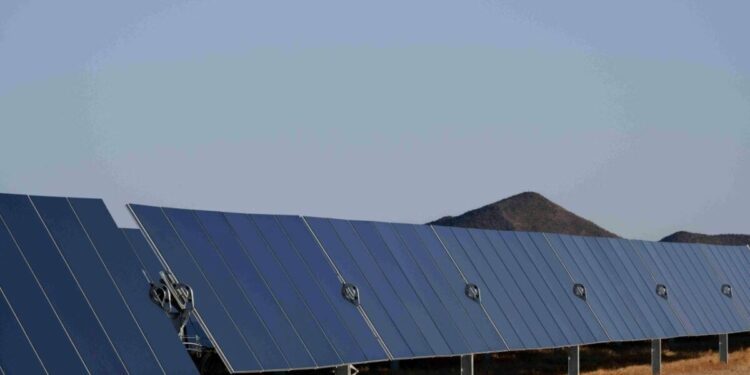 Solar panels from a project from developer EDP Renewables