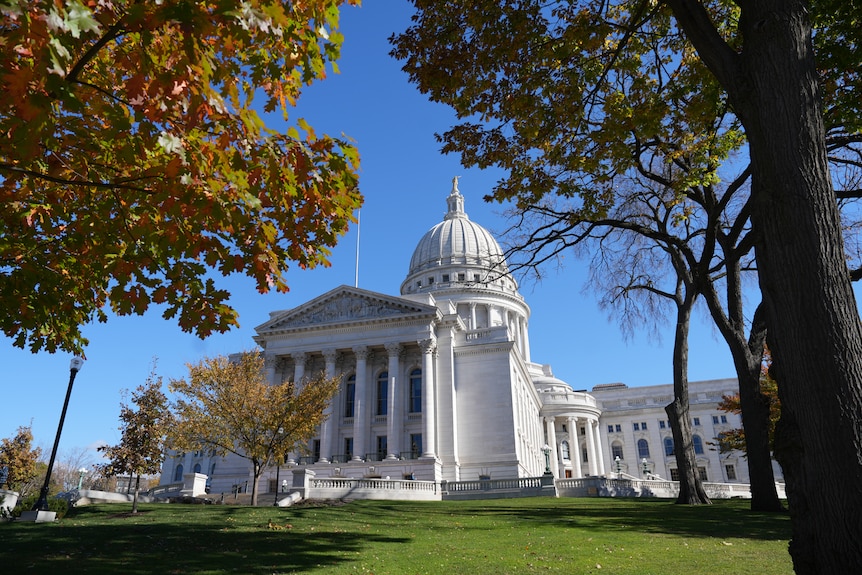 A domed white building