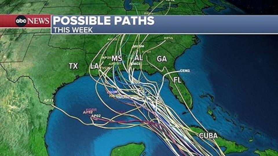 PHOTO: Possible paths this week. (ABC News)