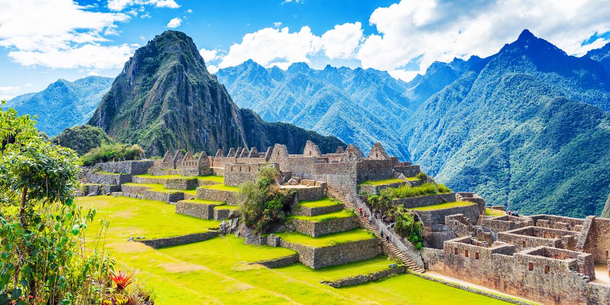 View of the ancient city of Machu Picchu, Peru