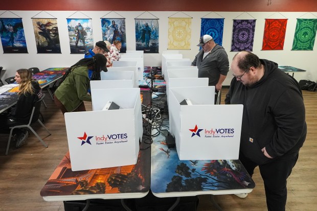 Voters cast their votes on election day in Indianapolis.