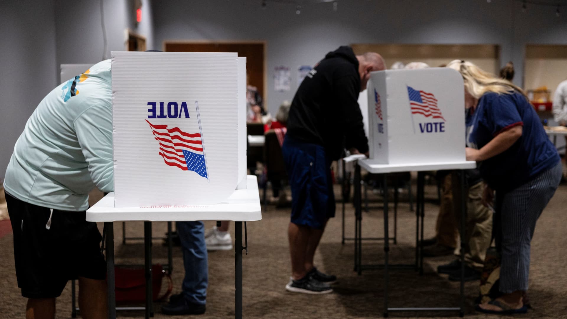 People vote in the 2024 U.S. presidential election on Election Day in Springfield, Ohio, on Nov. 5, 2024.