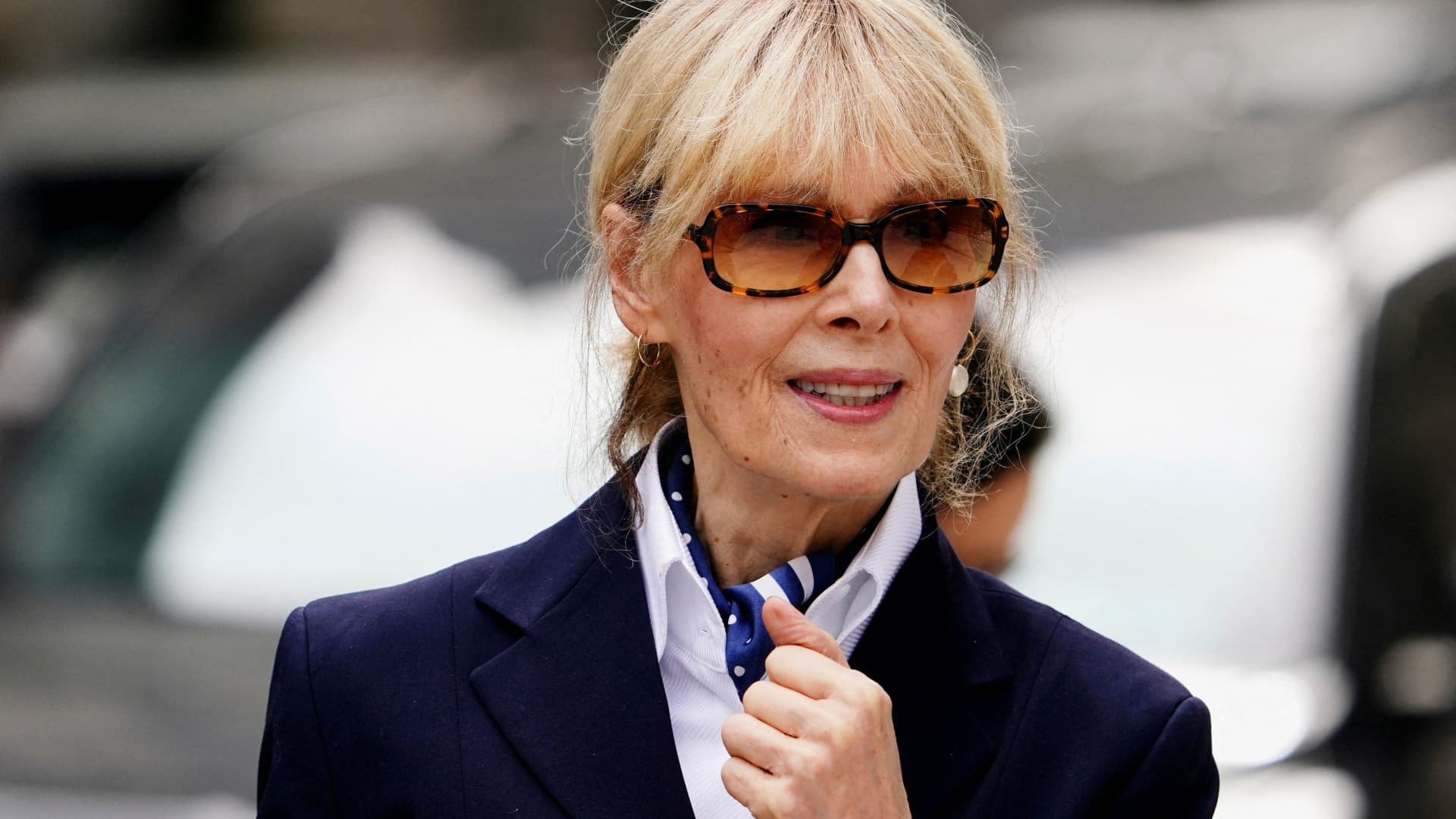 Writer E. Jean Carroll arrives at the 2nd U.S. Circuit Court of Appeals, where former U.S. President Donald Trump will arrive to ask a federal appeals court to overturn a $5 million jury verdict finding him liable for sexually assaulting and defaming her, who accused Trump of raping her nearly three decades ago, in Manhattan, New York, U.S., September 6, 2024. 