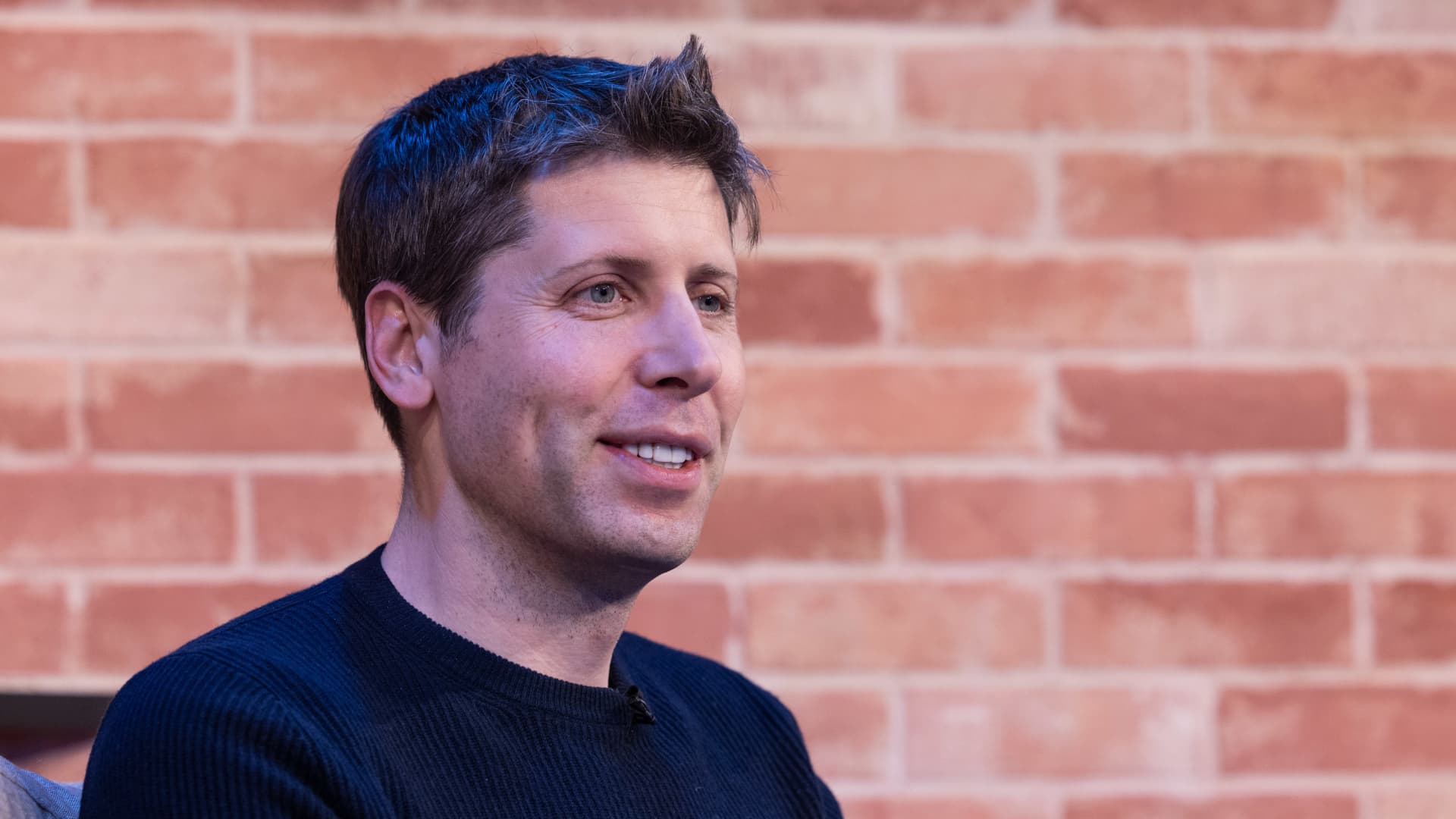 Sam Altman, chief executive officer of OpenAI, during an interview at Bloomberg House on the opening day of the World Economic Forum (WEF) in Davos, Switzerland, on Tuesday, Jan. 16, 2024. 