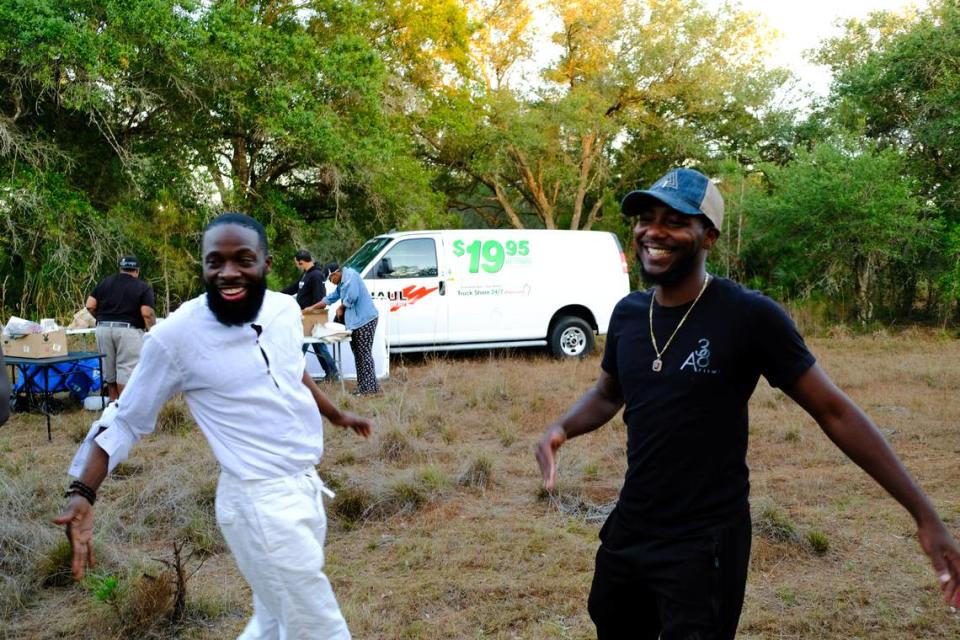 Antwon Lindsey (right) on the set of his documentary, HUSH, a film about Black mental health.