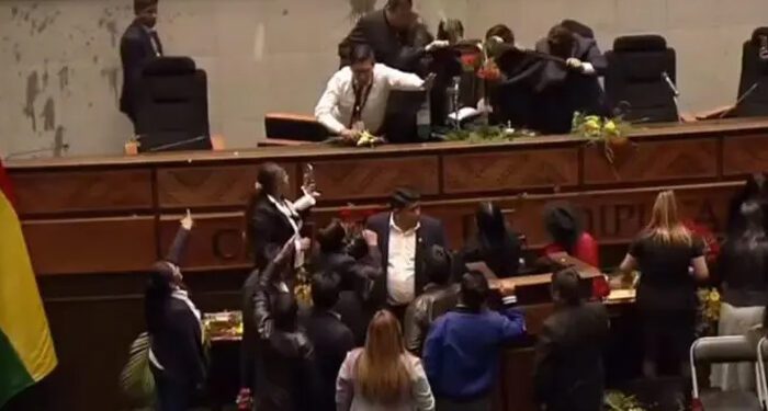 Sesión parlamentaria en Bolivia se sale de control (VIDEO)