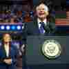 Democratic vice presidential candidate Minnesota Gov. Tim Walz speaks during a campaign rally with Democratic presidential candidate Vice President Harris at Temple University on Aug. 6 in Philadelphia.