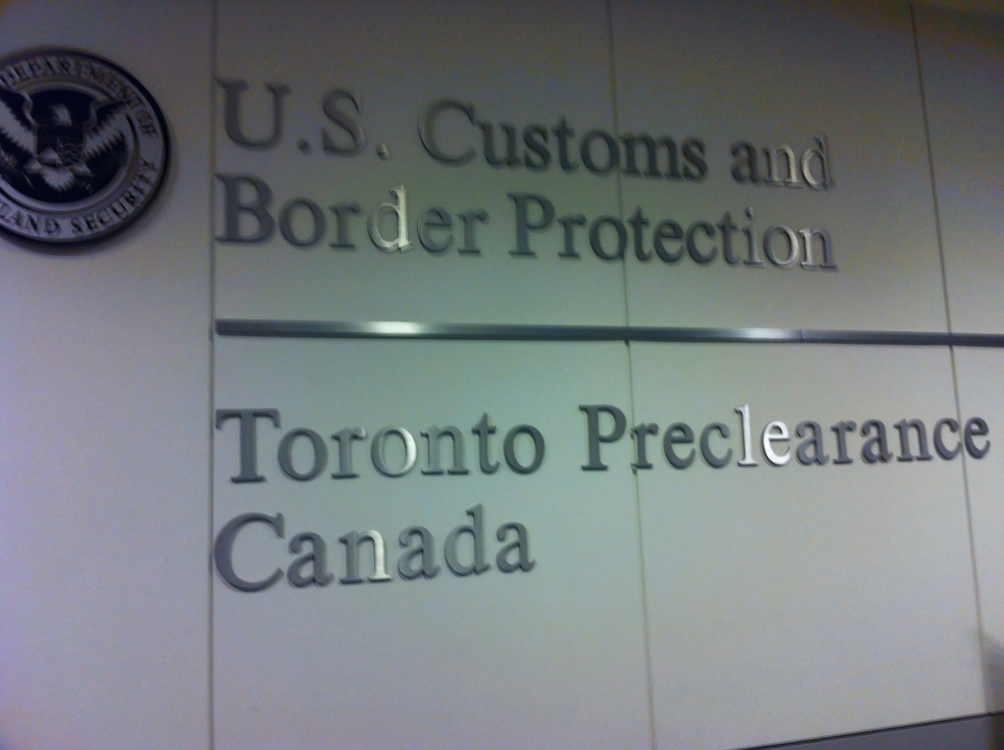 US Pre-Clearance Toronto Pearson Int'l Airport, Canada-US Border