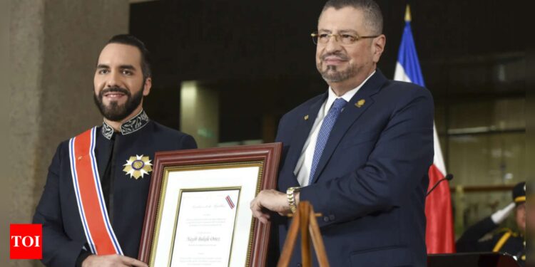 El Salvador President Bukele: Costa Rica bestows highest diplomatic honour on El Salvador President Bukele for security gains