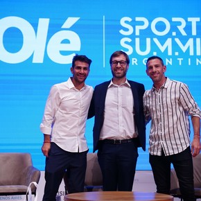 Ponzio y Maxi Rodríguez en el Olé Sports Summit: 