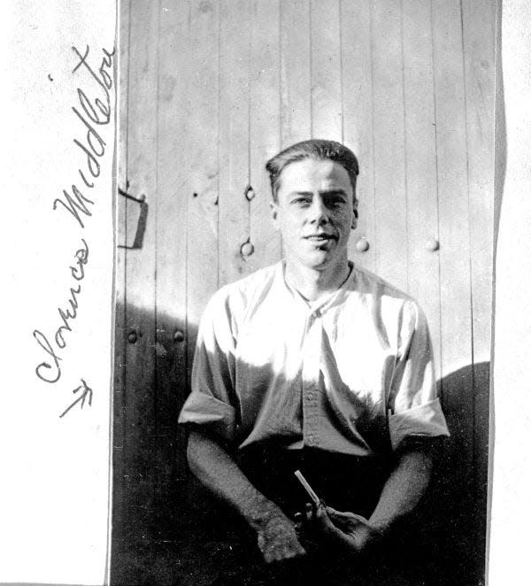 Clarence Middelton, part of the Ashley gang, which was begun and led by John Ashley and his nephew Hanford Mobley, robbed central Florida banks, bootlegged, and usually escaped any jail. Four members of the gang were caught and shot on the Sebastian River Bridge on Nov. 1, 1924.