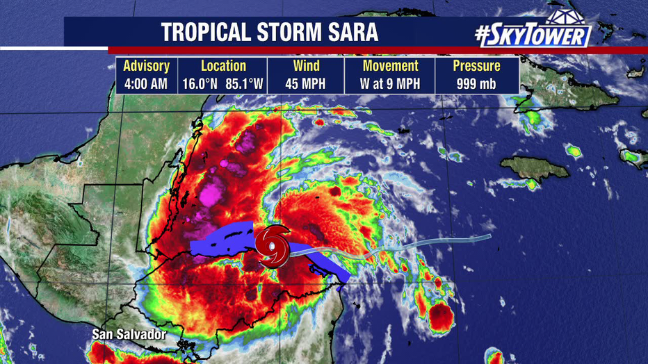 Tropical Storm Sara is bringing catastrophic conditions to Honduras and other areas of Central America.