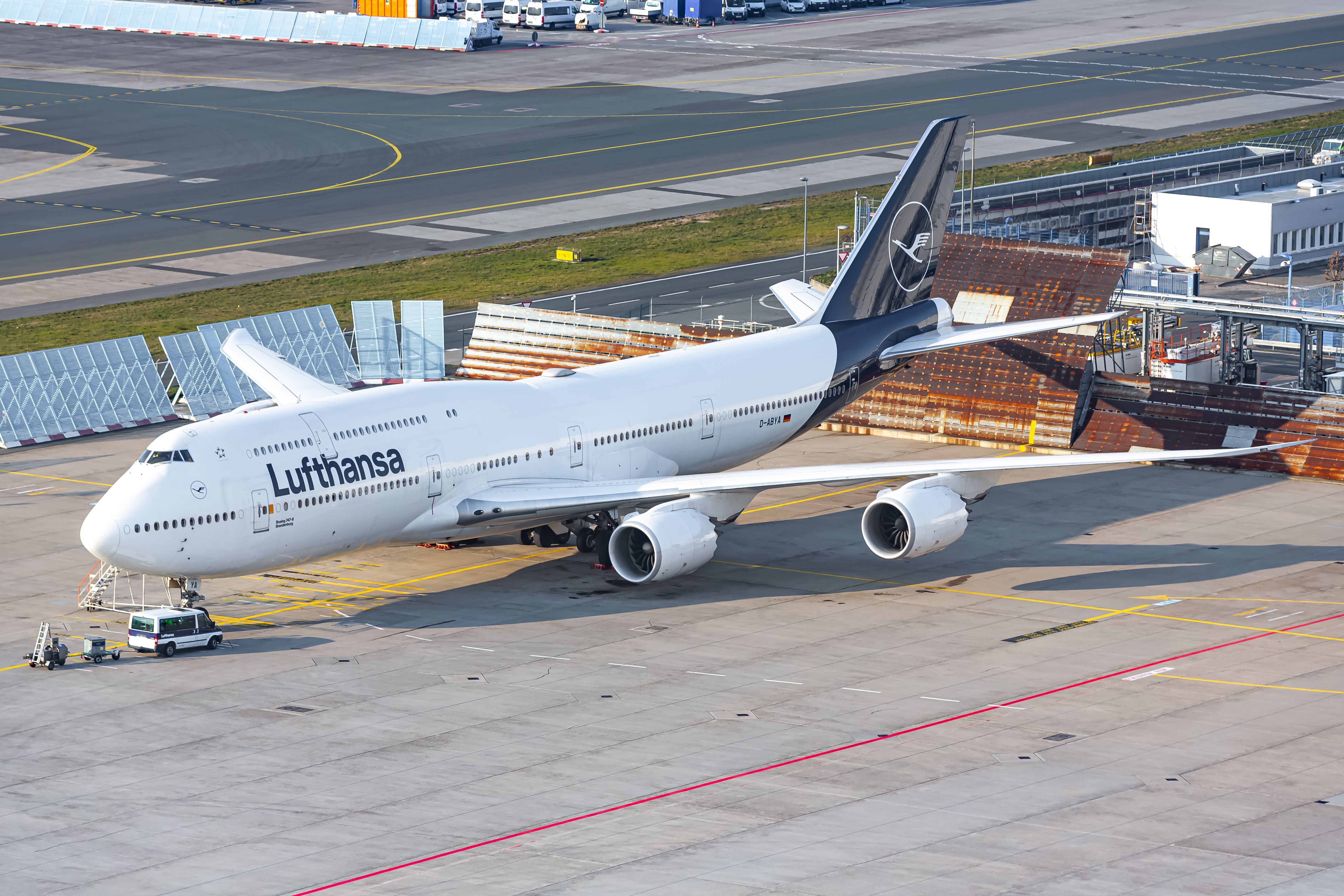 Lufthansa Boeing 747-8 parked In Frankfurt