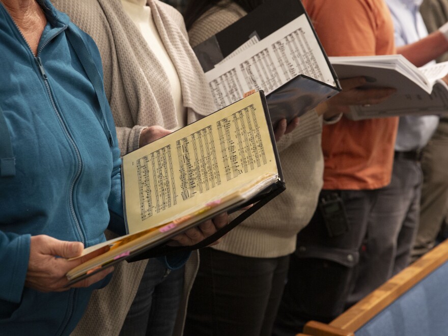 The North Fork Community Choir practices at the North Fork Baptist Church in Paonia, Colo.