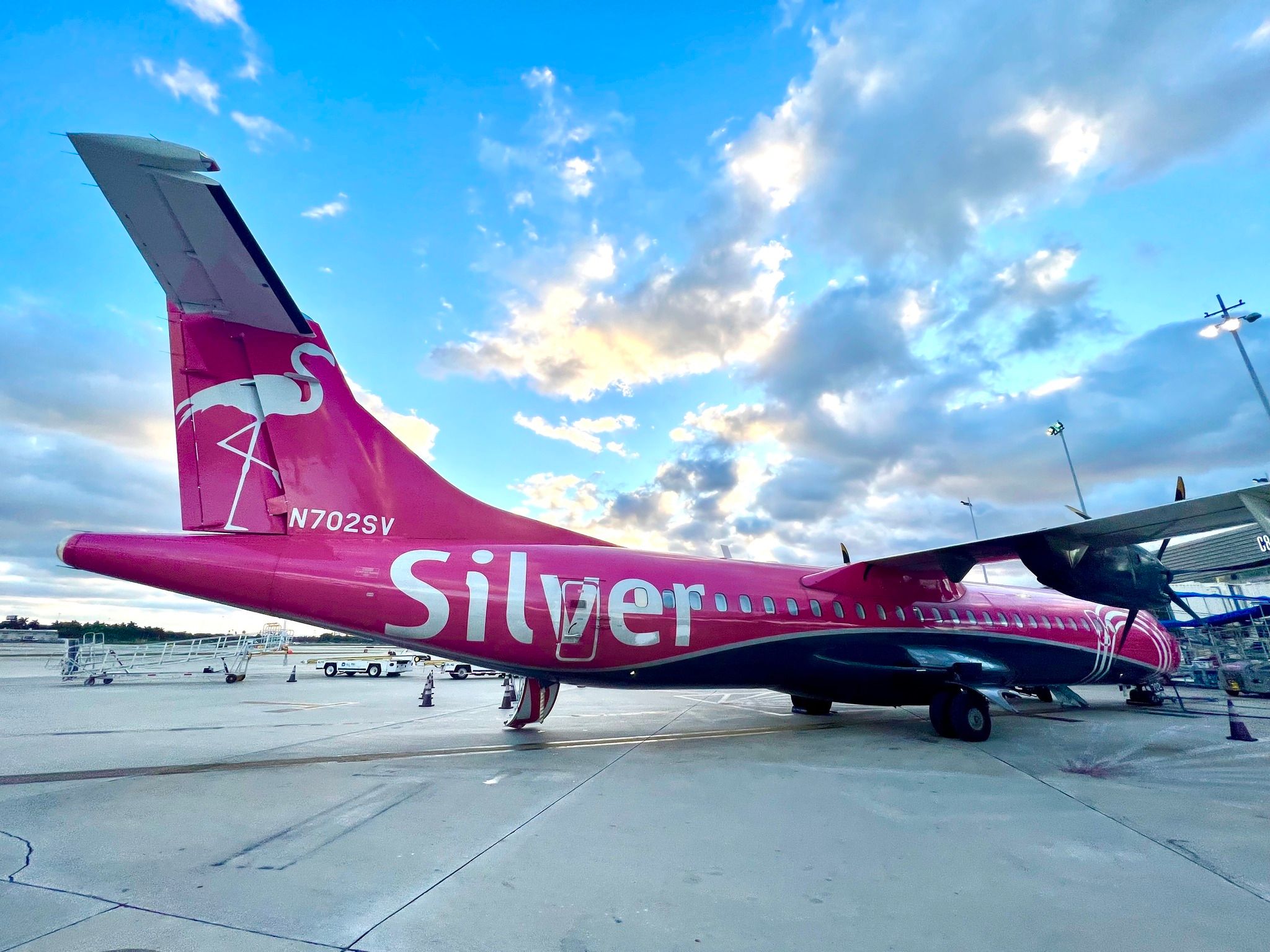 Silver Airways at sunset