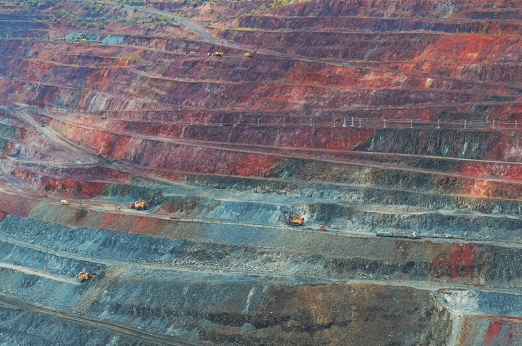 A open cast iron ore mine in Itabirito, Minas Gerais, Brazil