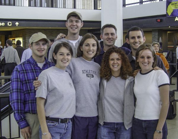 Members of the Asunción team take a group photo before leaving on a survey trip to Paraguay in 2002.