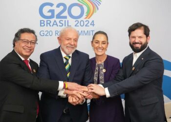 “América Latina Unida”; Claudia Sheinbaum se reúne con presidentes de Brasil, Chile y Colombia en el G20