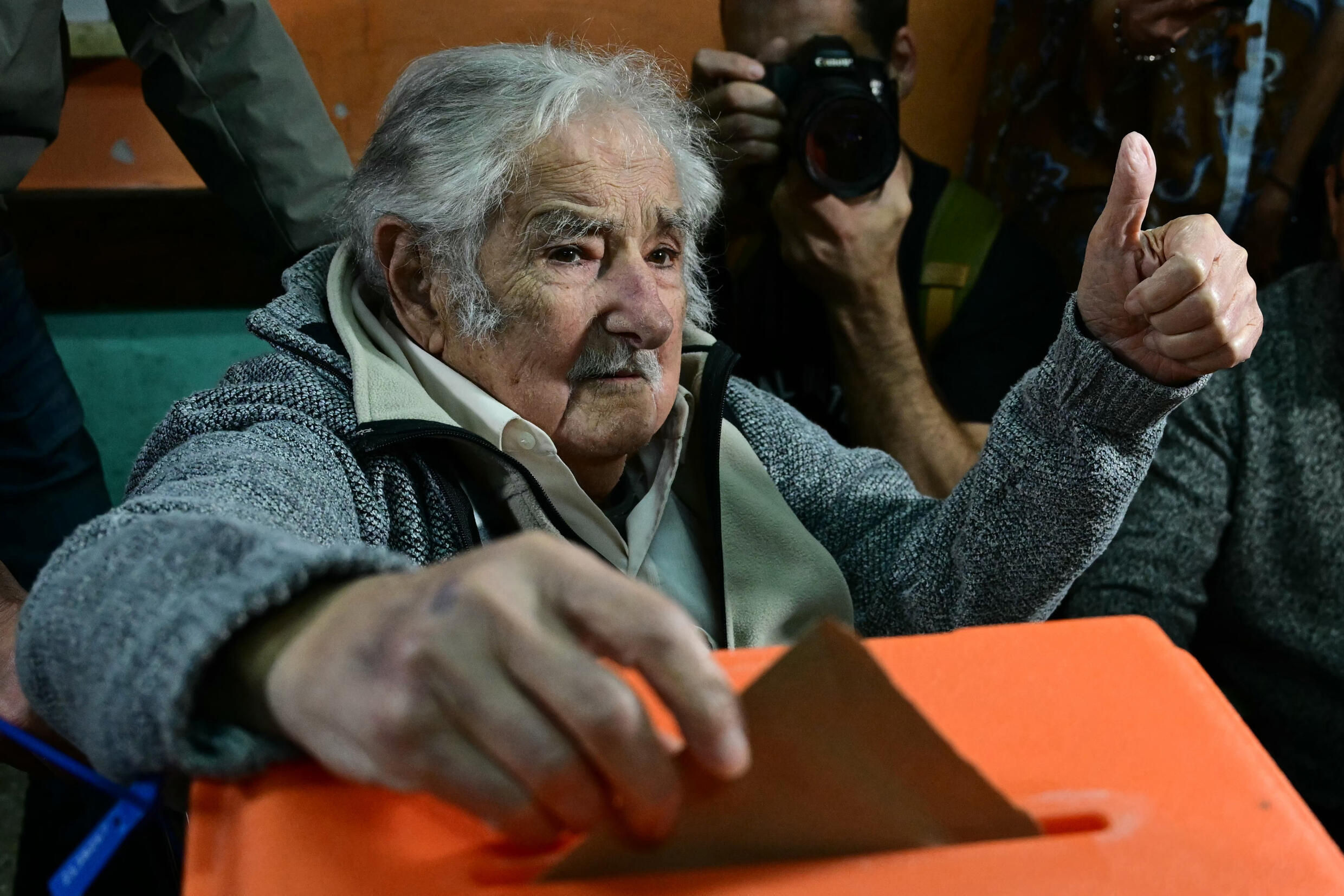 Uruguayan ex-president Jose Mujica voted in the first election round on October 27