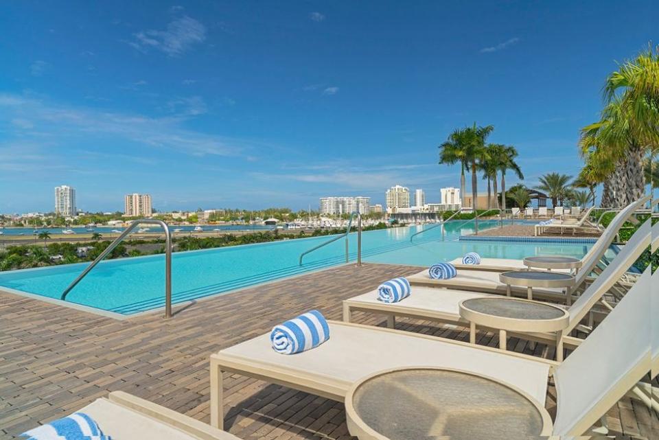 The rooftop pool at the Sheraton Puerto Rico Resort & Casino - San Juan, Puerto Rico, is the sunny cure for your winter blues.