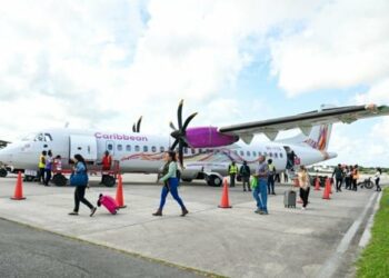 Caribbean Airlines today celebrated its inaugural flight from Ogle Airport to Suriname (DPI photo)